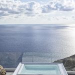 outdoor jacuzzi with infinity sea view